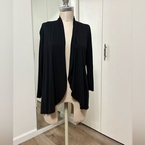 Apt 9 Black Open Front Drape Cardigan Lightweight Stretch Woman Large